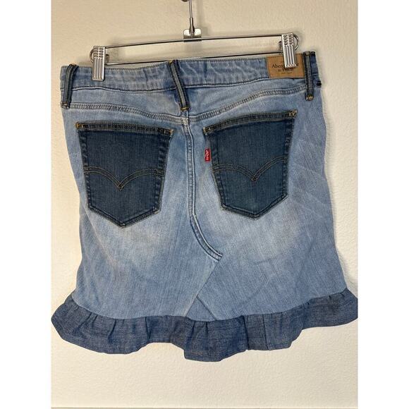 Cool Repurposed Denim Skirt, Abercrombie and Levi's,Womens Size 6, One of a Kind - Picture 3 of 5